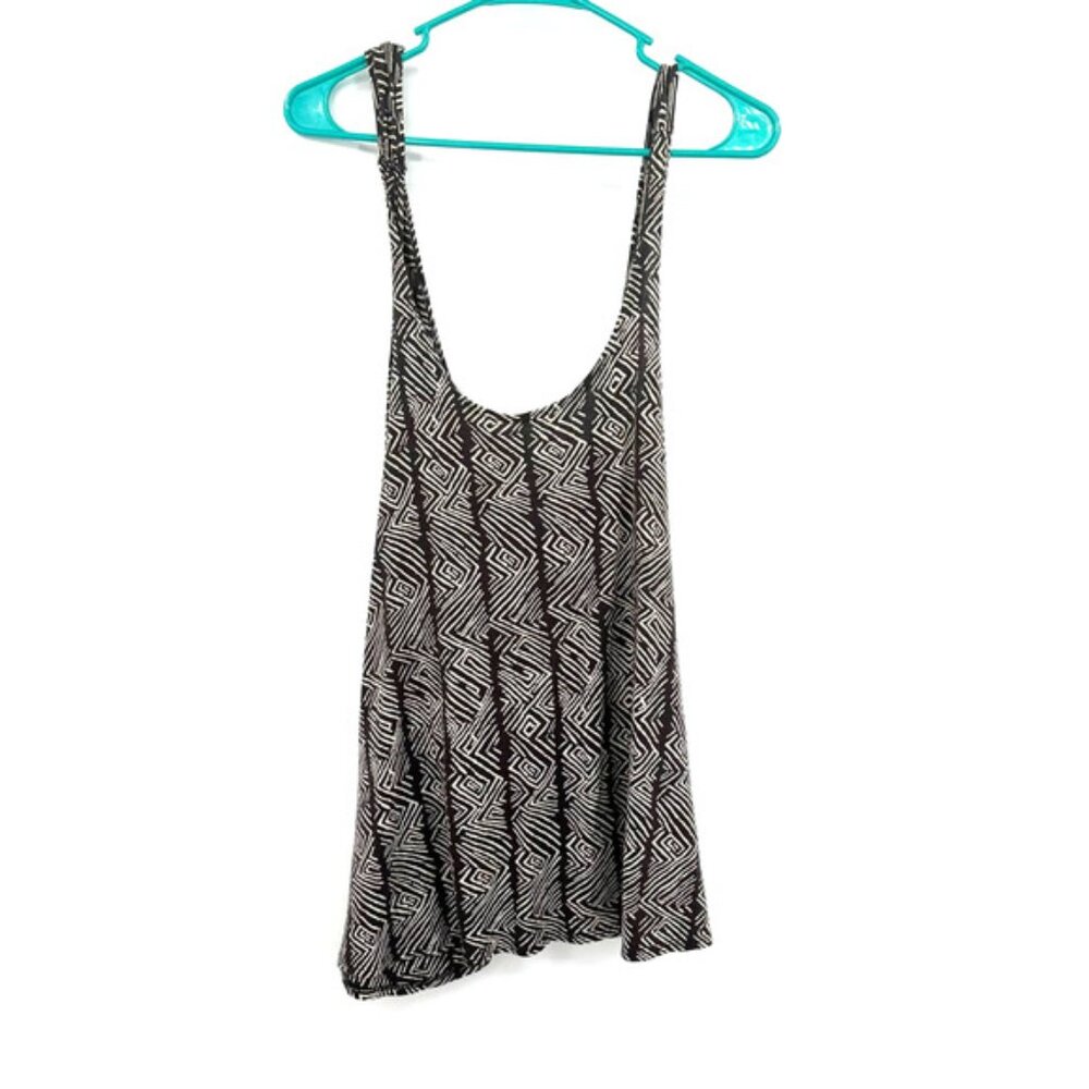 Volcom size‎ small vinyl club tank crossover back tank top brown cream print